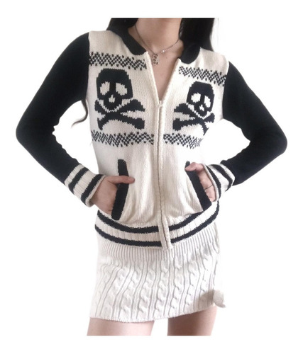 Chaqueta De Punto Con Capucha Y Estampado De Calaveras De Mu