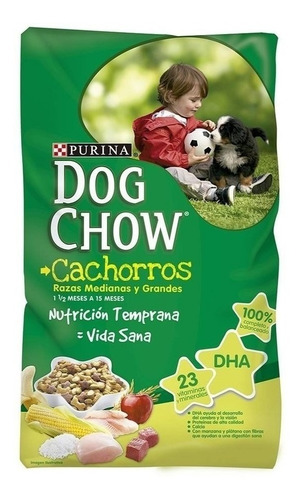 Dog Chow Alimento Cachorros 3 Kg Raza Grande Mediana 