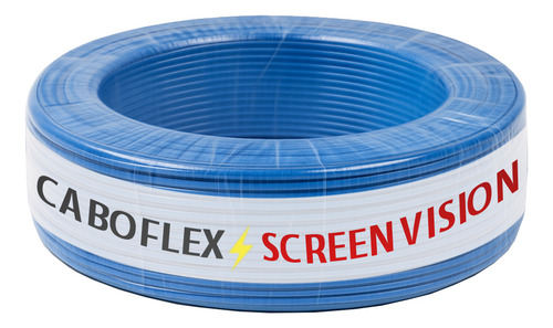 Fio 2,5mm Cabo Flexível Rolo Com 25 Metros Elétrico 750v Cor Azul Marca Screen Vision