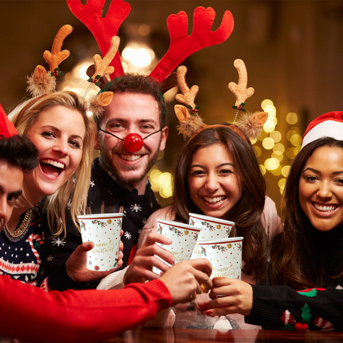 Vasos Navideños Descartables Para Fiesta Temática, 10 Pzs.