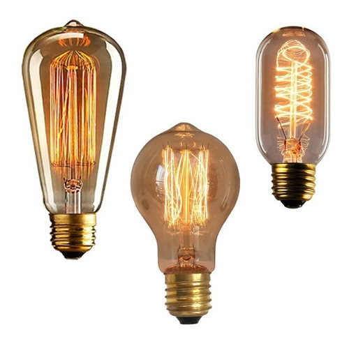 Imagem 1 de 7 de 5x Lâmpada Vintage Retrô - Thomas Edison - Filamento Carbono