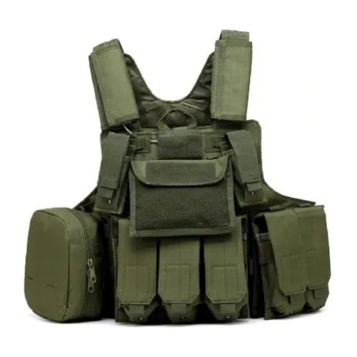 Chaleco Táctico Molle Ciras Para Airsoft Paintball Verde.