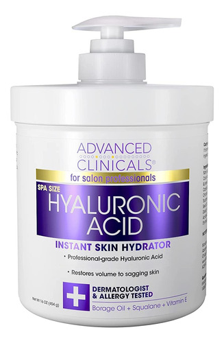 Advanced Clinicals - Crema Con Ácido Hialurónico, Loción.