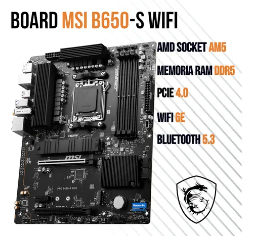 Mother Board Gamer B650 S Msi Wifi 6 6e Amd Am5 Ryzen Ddr5