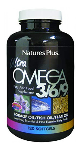 Suplemento Omega Naturesplus Ultra Omega 3 6 9 - 1200 Mg, 12