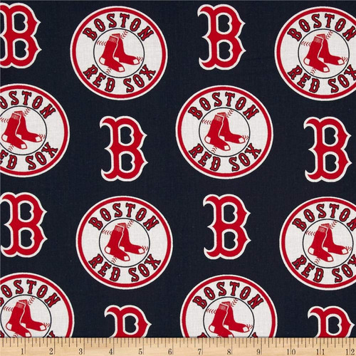 Tela Ancha Algodon Boston Red Sox Rojo Azul Marino The Yard