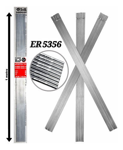 Aporte Tig Aluminio Er5356  3/32 X1mt. 1kilo (especial 5356)