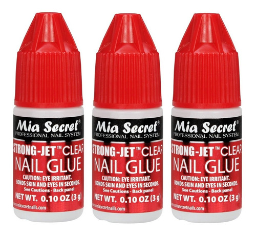 X3 Pegamento Mia Secret De Uñas 3gr.