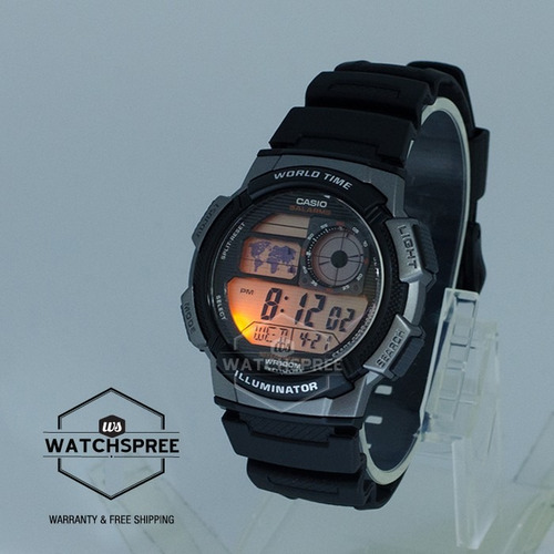 Relogio Casio Ae 1000w-cores Borracha Crono 5alarmes Ae100w