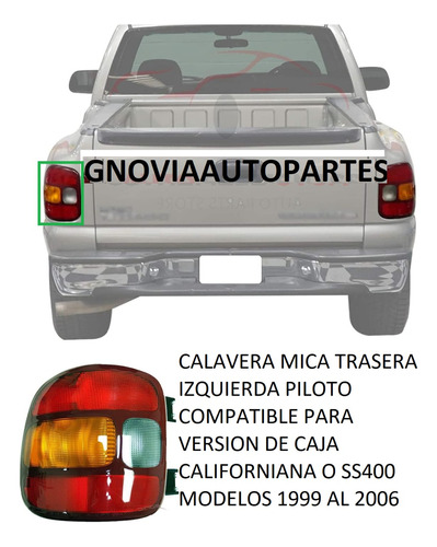 Calavera Chevrolet Silverado 2001 2003 Californiana Izq