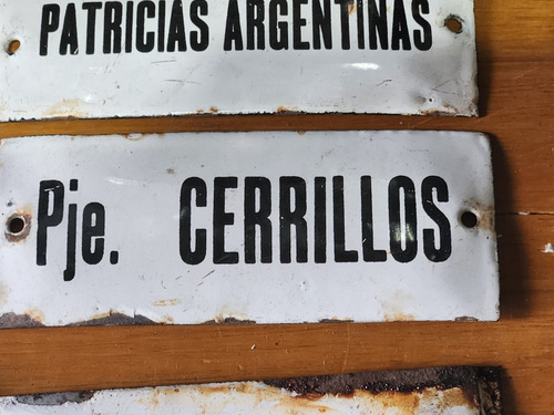 Antiguo Cartel Enlozado. Pasaje Cerrillos