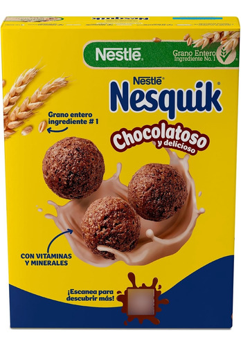 3 Pza Cereal Nesquik Sabor Chocolate, 230 G