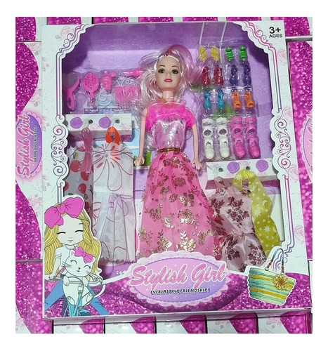 Muñeca Niñas Juguete Con Vestidos Y Zapatos - Tipo Barbie