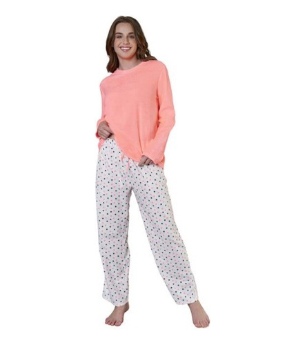 Pijama Micropolar Delgado Coral Fuerte