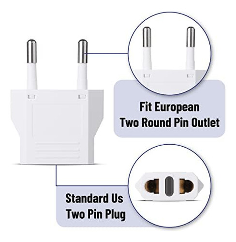 Pacote De Adaptadores De Plugue Para A Europa - 12 Peças