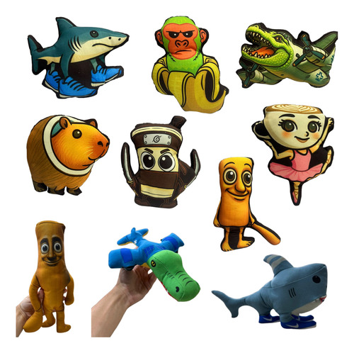 Peluches De Brainrot Italiano Animales Tik Tok X1 Unidad Schimpanzini Bananini