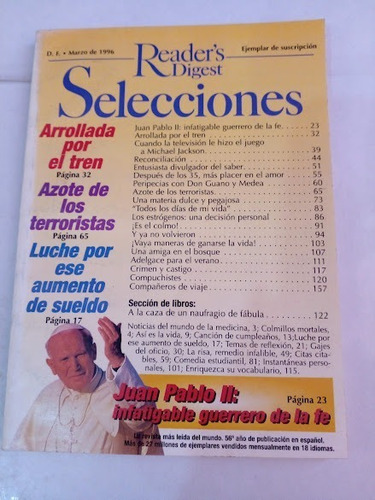 Revista Selecciones No. 899 Reader's  Digest Marzo  1996