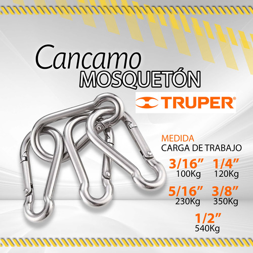 Cancamo Truper Mosqueton / Medidas Varias