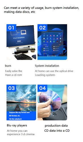 . Grabador Blu-ray Móvil Externo Usb 3.0 Tipo C Dvd Burner Y