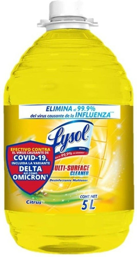 Lysol Limpiador Desinfectante Multiusos, Aroma Citrus, 5l