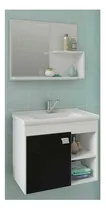 Comprar Móveis para banheiro MGM Móveis  Kit Lotus de 55cm de largura, 46cm de altura e 31.5cm de profundidade, com pia colorida branco e móveis branco\u002Fpreto