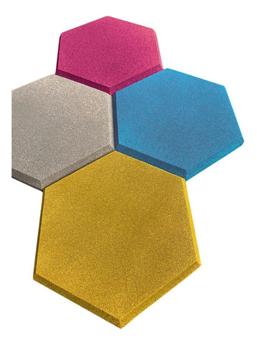 Espuma Acústica Hexagonal Colorida 30cm X 2cm 90 Pçs