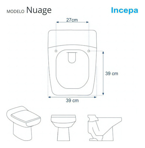 Assento Sanitário Nuage Azul Navy Para Vaso Incepa