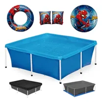 Comprar Piscina 2000l Mor + Capa, Forro + Bola E Boias Homem Aranha