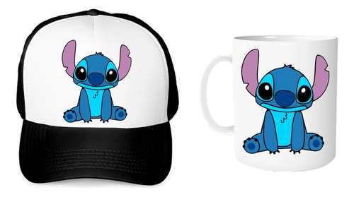 Gorra Unisex De Malla Y Taza 11oz Stitch Lilo Y Stitch