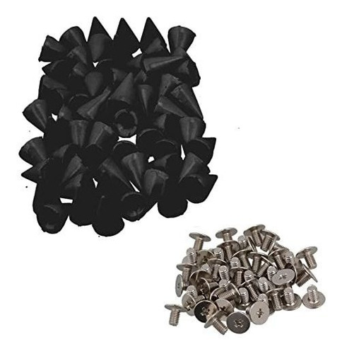 Remaches Conicos C/tornillo Para Ropa 7x10mm-50u Negro