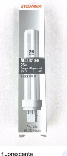 Bombillo Compacto Fluorescente Dulux 26w G24q-3 Luz Cálida 