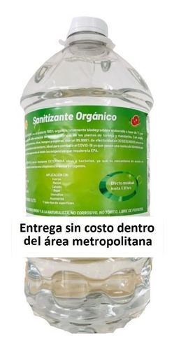 Sanitizante Orgánico Certificado Fda Cofepris 5 Litros