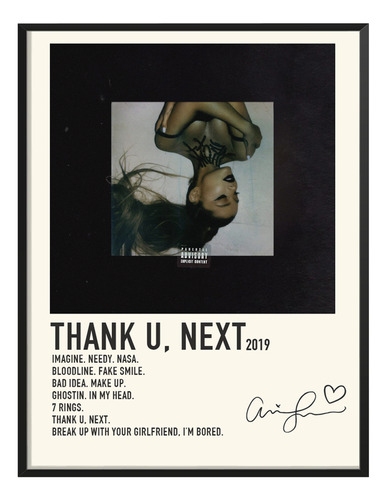 Poster Ariana Grande Album Tracklist Thanks You Next 80x40