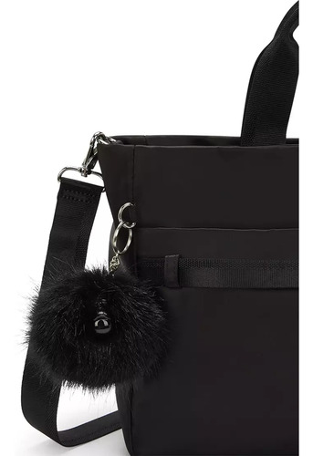 Bolsa Kipling Danira Color Charcoal Satin 100% Original Fiusha Obscuro Lisa Fiusha Obscuro