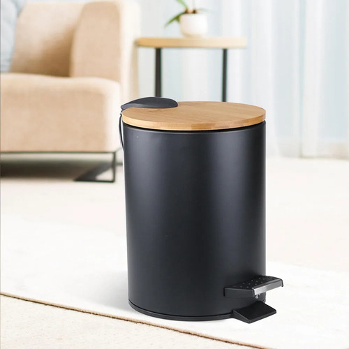 Para Bote De Basura De Madera Con Tapa Plegable