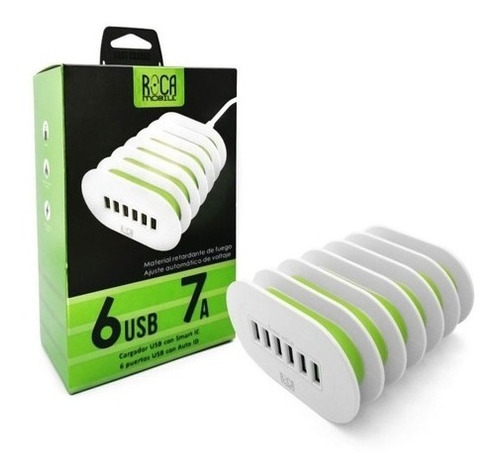 Cargador Inteligente Standard Roca 7a 6 Usb La Super Oferta