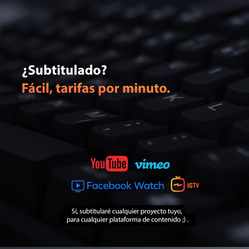 Imagen 1 de 1 de Subtitulado De Videos - Tarifa Por Minuto