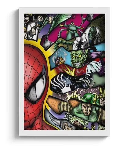 Quadro Homem Aranha Marvel Jogo Spider Man c/ Moldura A3