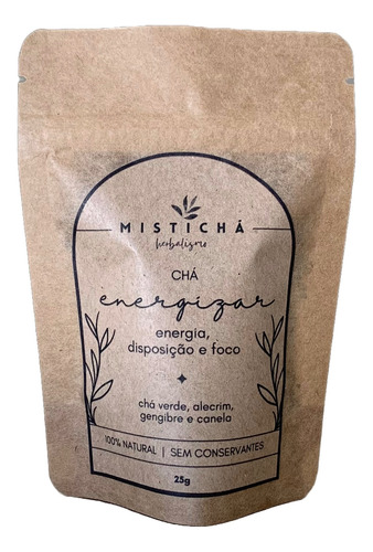 Chá Estimulante Energia Foco Blend Ervas Energizar Chá Verde