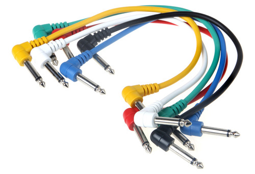 Set De 6 Cables Para Guitarra Coloridos, Angulados, Efectos