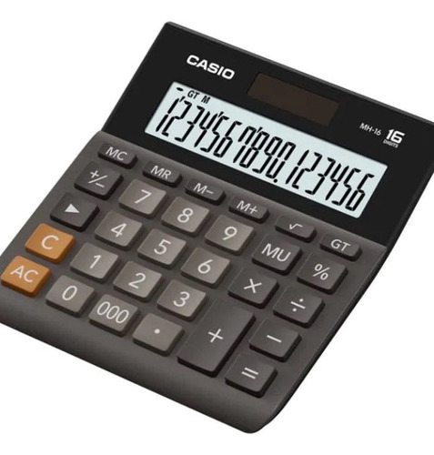 Calculadora Marca Casio Con Pantalla Lcd Permite 16 Digitos Color Negro