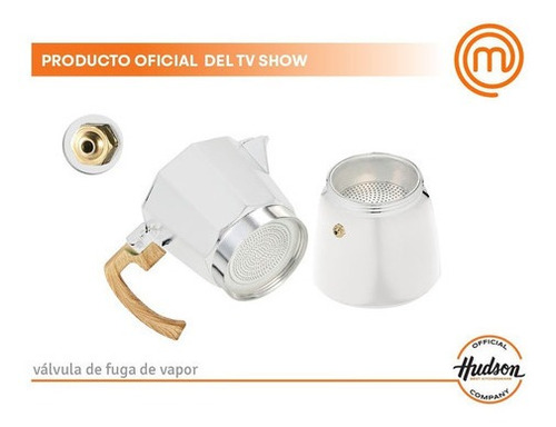 Imagen 3 de 5 de Cafetera Aluminio Esmaltado Blanca Tipo Italiana Induccion 9 Color Blanco
