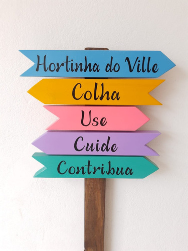 Plaquinha Horta Com Texto Personalizado: Colha, Use, Cuide