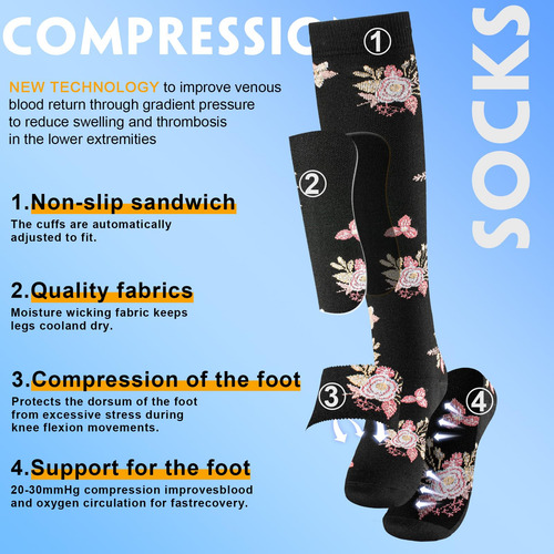 Calcetines De Compresión Bropite Para Mujeres Y Hombres De 2