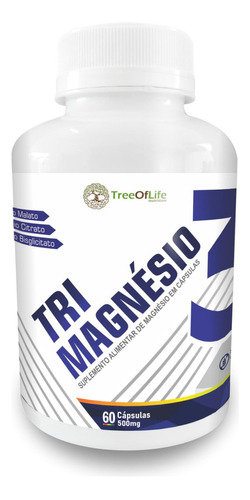 Tri Magnésio Malato Citrato Bisglicinato 60 Cápsulas 500mg