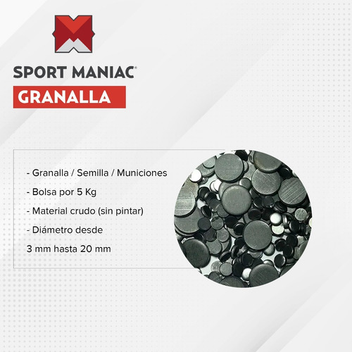 Imagen 2 de 3 de Granalla Municiones Semila Relleno Pesas X5 Kg Sport Maniac