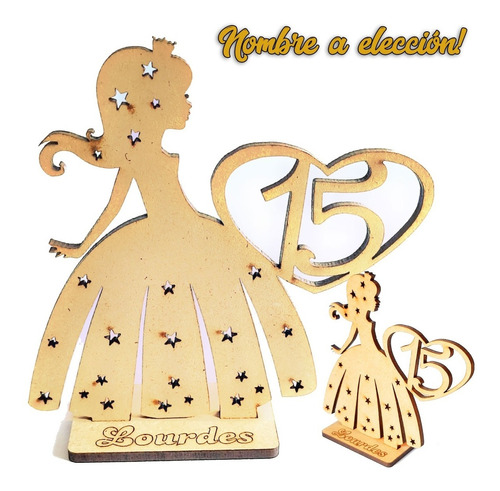 50 Souvenir Vestido Estrella 15 Años + Central 20cm Oferta !