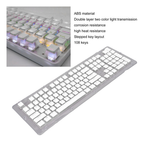 Teclado Mecánico: Abs, 108 Teclas, Doble Capa, Dos