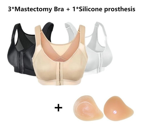 3 Post Operatorio Mastectomía Bra+1 Prótesis Silicona A