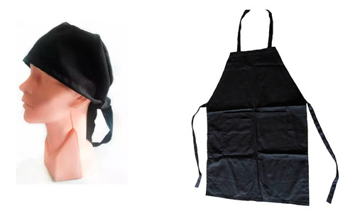 Mandil De Doble Bolsa Con Gorro Tipo Cofia, Para Cocinero